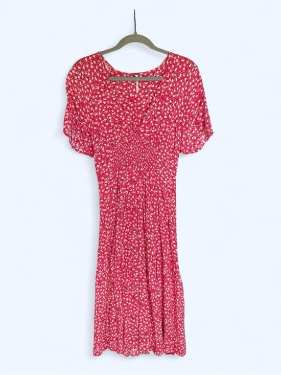 Free People Dresses & Skirts - Free People Red Floral Print Dress with Cream Accents
